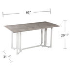 Table à manger grise à abattants — Se transforme en console, pour 4 à 6 personnes