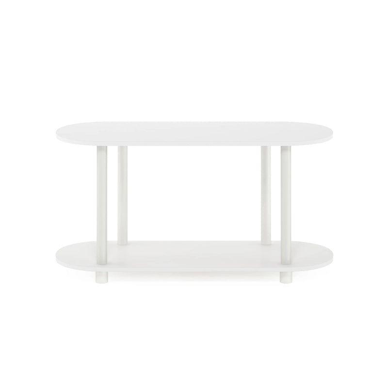 Table d'appoint ovale moderne avec étagère inférieure, montage sans outils