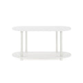 Table d'appoint ovale moderne avec étagère inférieure, montage sans outils