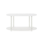 Table d'appoint ovale moderne avec étagère inférieure, montage sans outils