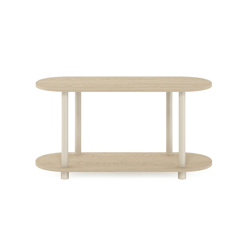 Table d'appoint ovale moderne avec étagère inférieure, montage sans outils