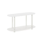 Table d'appoint ovale moderne avec étagère inférieure, montage sans outils