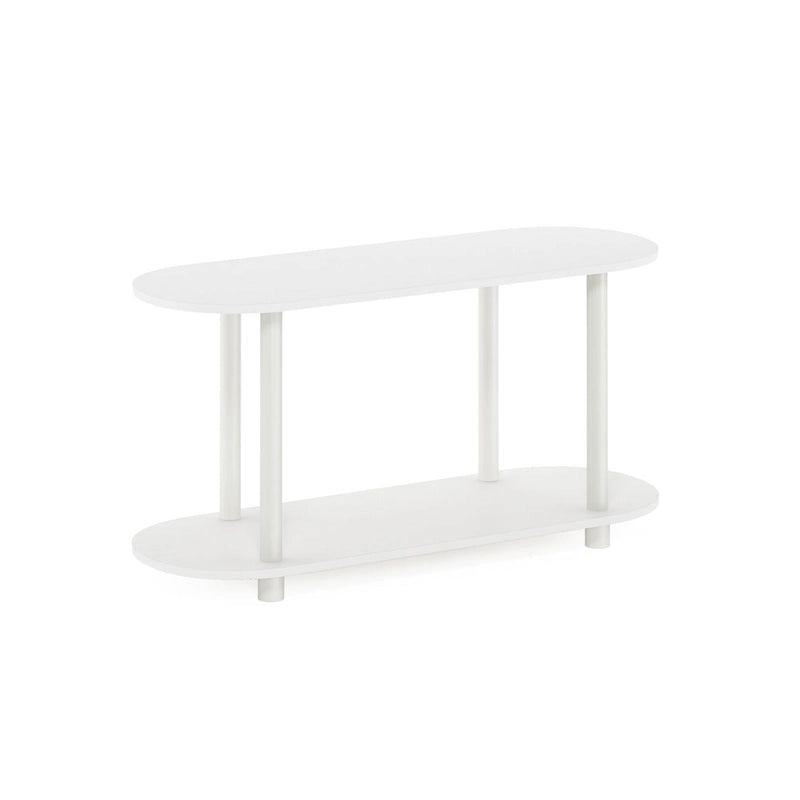 Table d'appoint ovale moderne avec étagère inférieure, montage sans outils
