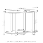 Table d'appoint ovale moderne avec étagère inférieure, montage sans outils