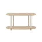Table d'appoint ovale moderne avec étagère inférieure, montage sans outils