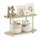 Table d'appoint ovale moderne avec étagère inférieure, montage sans outils