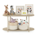 Table d'appoint ovale moderne avec étagère inférieure, montage sans outils