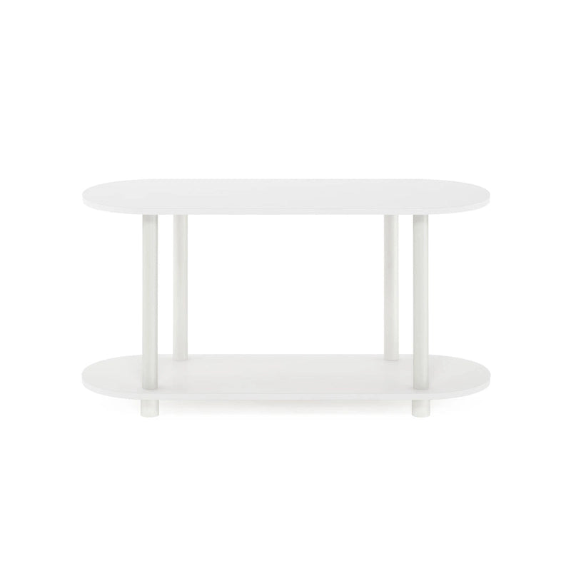Table d'appoint ovale moderne avec étagère inférieure, montage sans outils