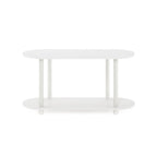 Table d'appoint ovale moderne avec étagère inférieure, montage sans outils