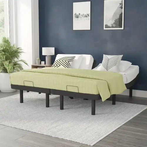Anti-skid Upholstered Adjustable Bed Base with Wireless Remote
