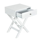 X Shaped Structure Side Nightstand with Drawer