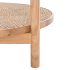Table basse SAFAVIEH Couture Falak à 2 niveaux en rotin et verre – 35 po larg. x 35 po prof. x 18 po haut. – 35 larg. x 35 prof. x 18 haut.