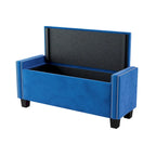Banc Ottoman de Rangement en Velours capitonné pour Chambre à Coucher, Banc Bout de Lit avec Rivets, Repose-pieds capitonné
