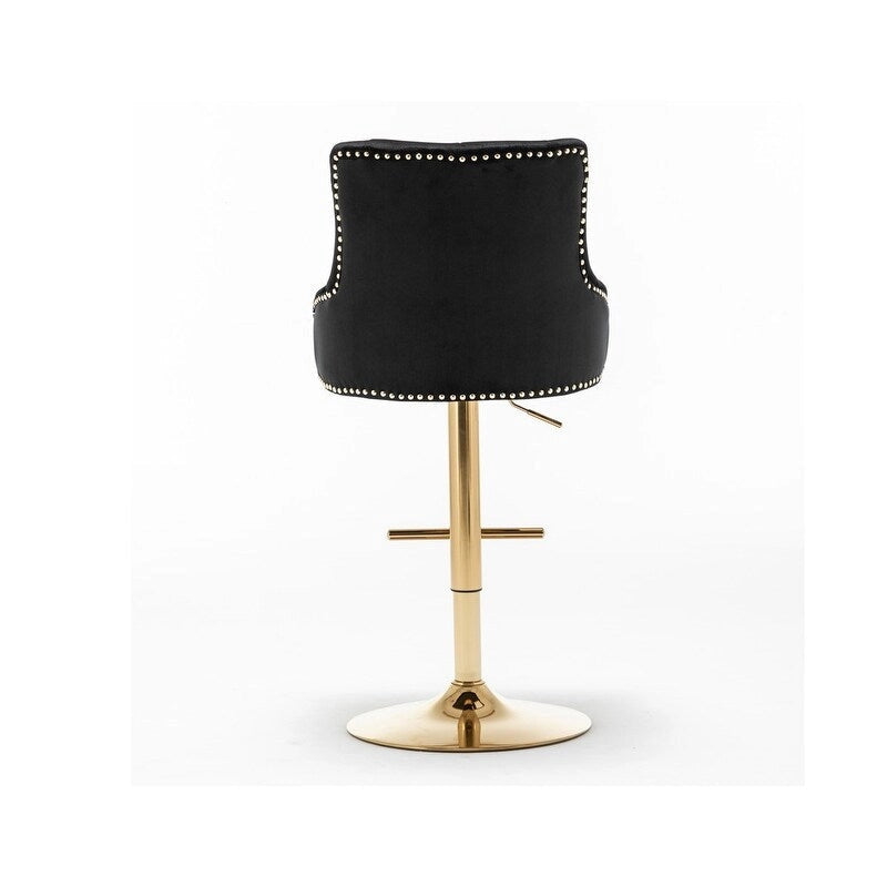 Tabourets de bar pivotants réglables Best Master Furniture avec piètement doré (Lot de 2)