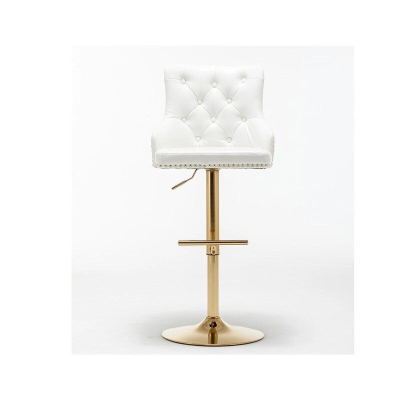 Tabourets de bar pivotants réglables Best Master Furniture avec piètement doré (Lot de 2)