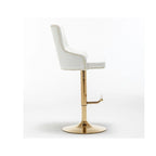 Tabourets de bar pivotants réglables Best Master Furniture avec piètement doré (Lot de 2)