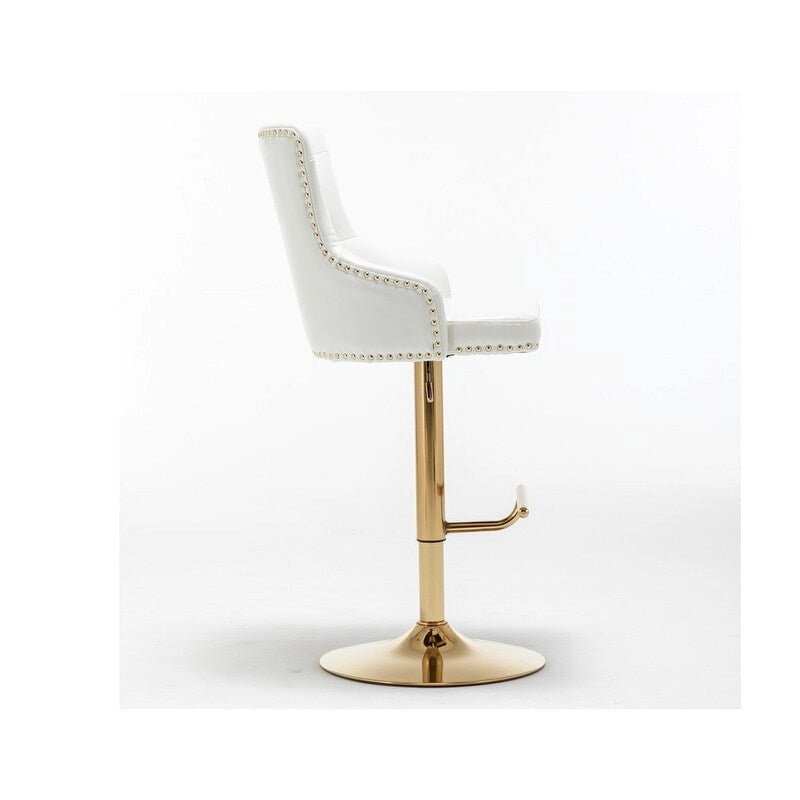Tabourets de bar pivotants réglables Best Master Furniture avec piètement doré (Lot de 2)
