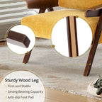 Fauteuil d'appoint pour salon, fauteuil en tissu de style Mid-Century avec pieds en chêne, fauteuil d'appoint confortable rembourré pour balcon