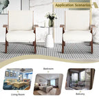 Fauteuil d'appoint pour salon, fauteuil en tissu de style Mid-Century avec pieds en chêne, fauteuil d'appoint confortable rembourré pour balcon