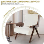 Fauteuil d'appoint pour salon, fauteuil en tissu de style Mid-Century avec pieds en chêne, fauteuil d'appoint confortable rembourré pour balcon