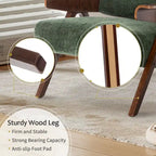 Fauteuil d'appoint pour salon, fauteuil en tissu de style Mid-Century avec pieds en chêne, fauteuil d'appoint confortable rembourré pour balcon