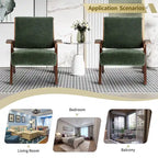 Fauteuil d'appoint pour salon, fauteuil en tissu de style Mid-Century avec pieds en chêne, fauteuil d'appoint confortable rembourré pour balcon