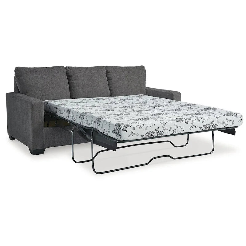 Canapé-lit Queen en étain avec matelas en mousse à mémoire de forme, 85"L x 40"P x 39"H
