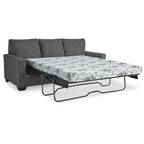 Canapé-lit Queen en étain avec matelas en mousse à mémoire de forme, 85"L x 40"P x 39"H