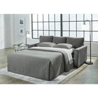 Canapé-lit Queen en étain avec matelas en mousse à mémoire de forme, 85"L x 40"P x 39"H