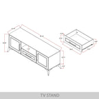 Meuble TV console contemporain blanc avec accents dorés