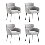Chaises de salle à manger modernes en tissu bouclette avec pieds réglables, lot de 4