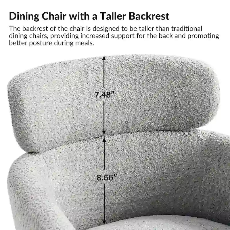 Chaises de salle à manger modernes en tissu bouclette avec pieds réglables, lot de 4