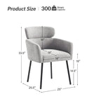 Chaises de salle à manger modernes en tissu bouclette avec pieds réglables, lot de 4