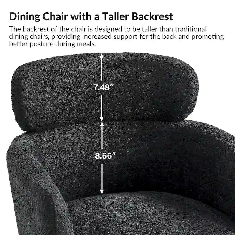 Chaises de salle à manger modernes en tissu bouclette avec pieds réglables, lot de 4
