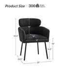 Chaises de salle à manger modernes en tissu bouclette avec pieds réglables, lot de 4
