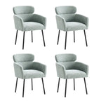 Chaises de salle à manger modernes en tissu bouclette avec pieds réglables, lot de 4