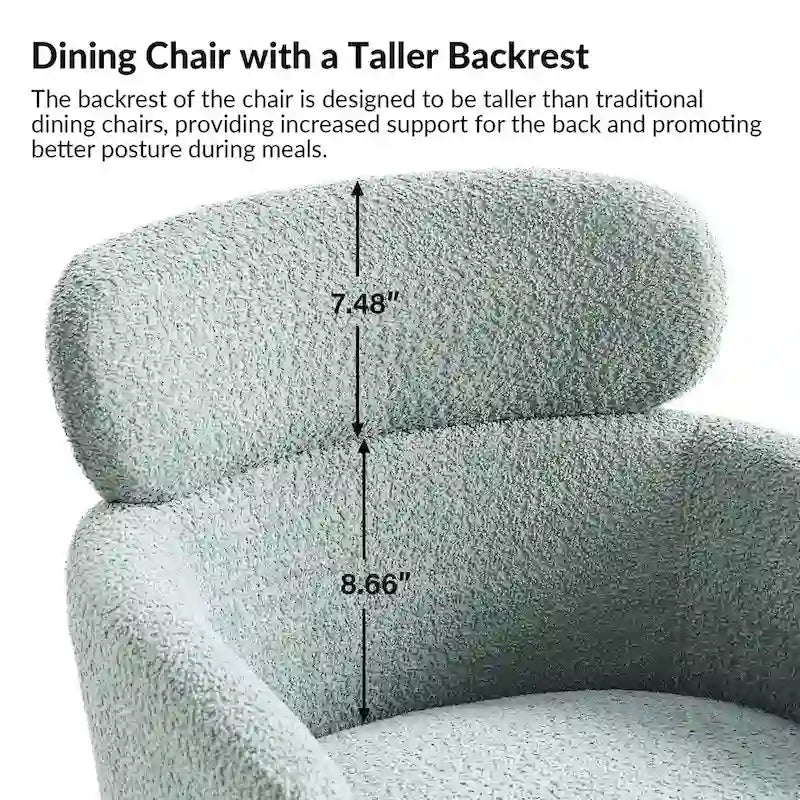 Chaises de salle à manger modernes en tissu bouclette avec pieds réglables, lot de 4