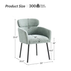 Chaises de salle à manger modernes en tissu bouclette avec pieds réglables, lot de 4