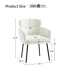 Chaises de salle à manger modernes en tissu bouclette avec pieds réglables, lot de 4