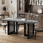 Table de salle à manger double piédestal en bois de chêne Cinna Lumioca