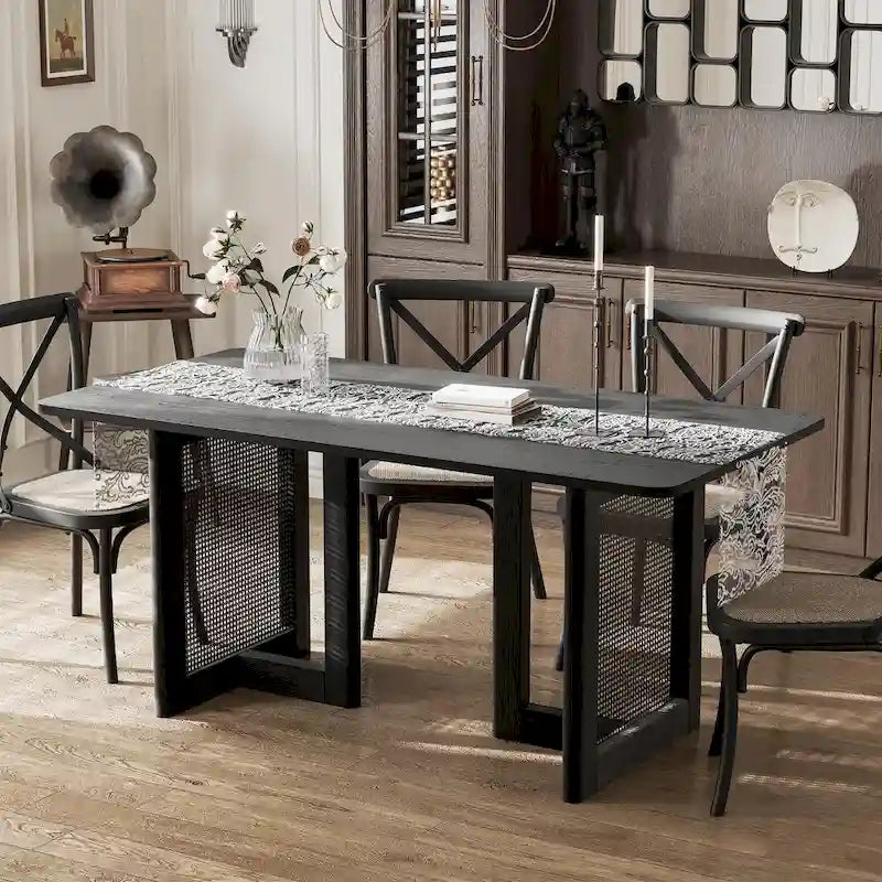 Table de salle à manger double piédestal en bois de chêne Cinna Lumioca