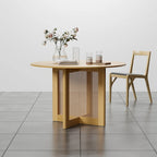 Table de salle à manger double piédestal en bois de chêne Cinna Lumioca