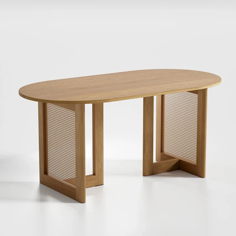 Table de salle à manger double piédestal en bois de chêne Cinna Lumioca