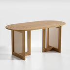 Table de salle à manger double piédestal en bois de chêne Cinna Lumioca