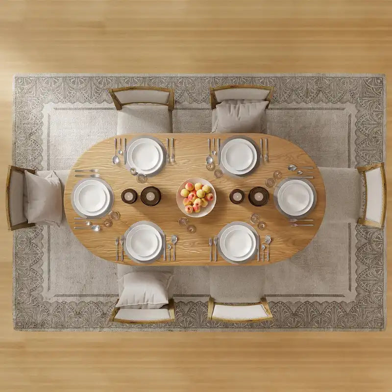 Table de salle à manger double piédestal en bois de chêne Cinna Lumioca
