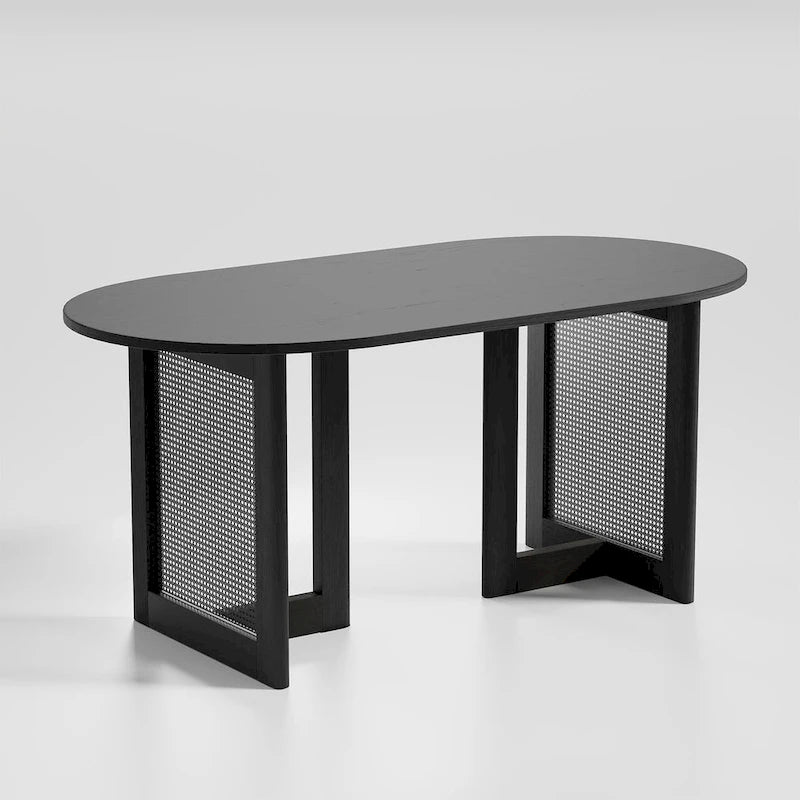 Table de salle à manger double piédestal en bois de chêne Cinna Lumioca