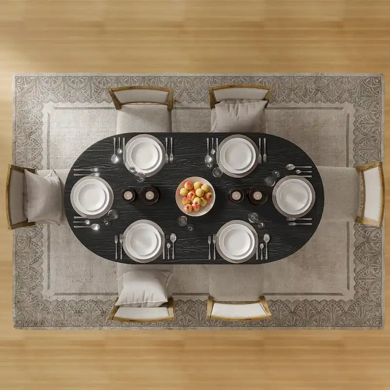 Table de salle à manger double piédestal en bois de chêne Cinna Lumioca