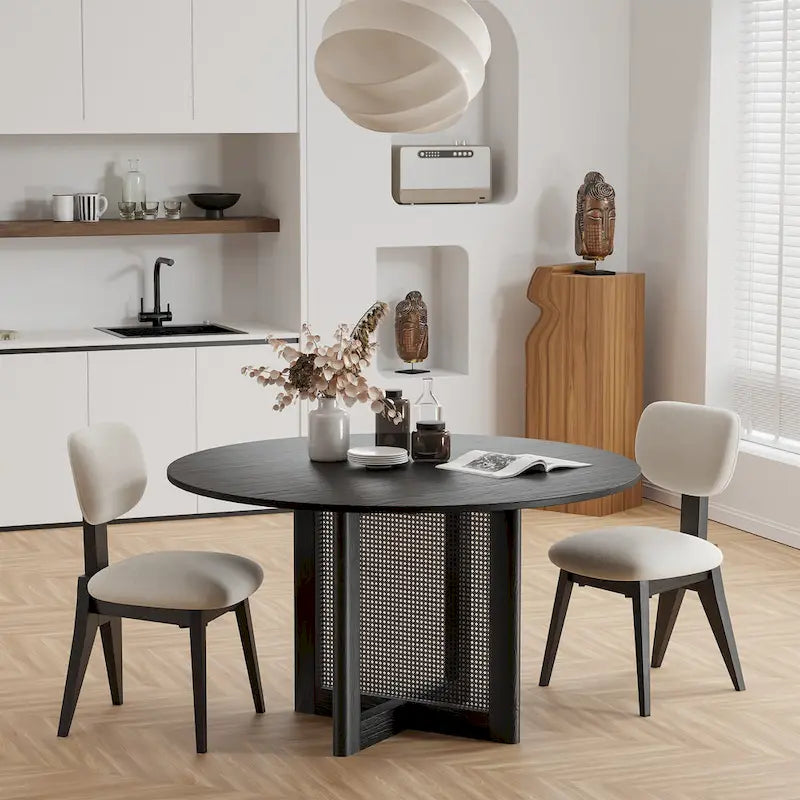 Table de salle à manger double piédestal en bois de chêne Cinna Lumioca