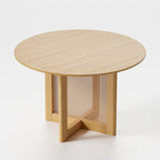 Table de salle à manger double piédestal en bois de chêne Cinna Lumioca