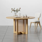Table de salle à manger double piédestal en bois de chêne Cinna Lumioca